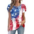 thumbnail image 2 of VerPetridure American Flag Stars Stripes Shirts for Women 4th of July Patriotic Shirt Cute Graphic Blouse USA Flag Tops Summer Tee, 2 of 4