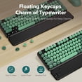 thumbnail image 2 of Wireless Keyboard and Mouse Combo, Retro Round Keycaps, Full Size with Detachable Wrist Rest, 2.4G for PC Mac Windows, Dark Green, 2 of 9