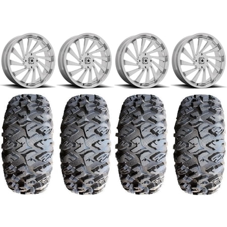MSA Blade 20 Wheels Chrome 33 MotoClaw Tires Can-Am Maverick X3 / Honda Pioneer 1000 / Talon
