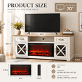 thumbnail image 2 of LEGAHOME 2-in-1 Multifunctional Fireplace TV Stand with 30" Removable Electric Fireplace for 70" TVs, 63" Farmhouse Electric Entertainment Center with 2 Drawers, White, 2 of 10