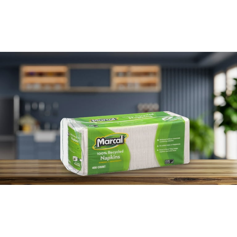 100% Recycled Luncheon Napkins, 11.4 x 12.5, White, 400/Pack, 6PK/CT 100% Recycled Luncheon Napkins, 11.4 x 12.5, White, 400/Pack, 6PK/CT