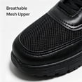 thumbnail image 3 of CHICVOMEY Men's Black Casual Walking Shoes Breathable Mesh Knob Quick Lace Up Sneakers Lightweight Comfortable Dress Shoes for Men Office Daily Outdoor Wear, 3 of 9