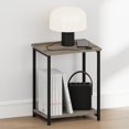 thumbnail image 2 of Furinno SIMPLISTIC Night Stand, 2-Tier Open Shelf Design Nightstand with Metal Frame, Bedside Table, End Table, Side Table, for Bedroom, Living Room, French Oak, 2 of 4