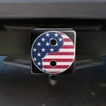 thumbnail image 4 of USA Patriotic Yin and Yang American Flag Tow Trailer Hitch Cover Plug Insert, 4 of 6