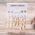 thumbnail image 1 of Fiudx Pendientes Bohemios con Elegante Diseño de Perla Acrílica, Forma Geométrica Redonda Única, Detalles de Ratán de Moda, Ideales para Bodas, Fiestas y Uso Diario, Regalo Perfecto para Mamás y Amig, 1 of 4