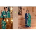 thumbnail image 4 of Party Wear Indian Pakistani Designer Salwar Kameez Plazzo Pant Suits ( Blue, L - 42 ), 4 of 5