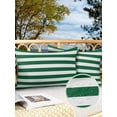 thumbnail image 3 of Outdoor Waterproof Throw Pillow Covers Set of 2 Merry Christmas Decorative Pillowcases Lumbar Outdoor Pillows Cushion Case 20x12 Inch Green And White Stripes Patio Pillows for Couch Sofa Bed Garden, 3 of 9