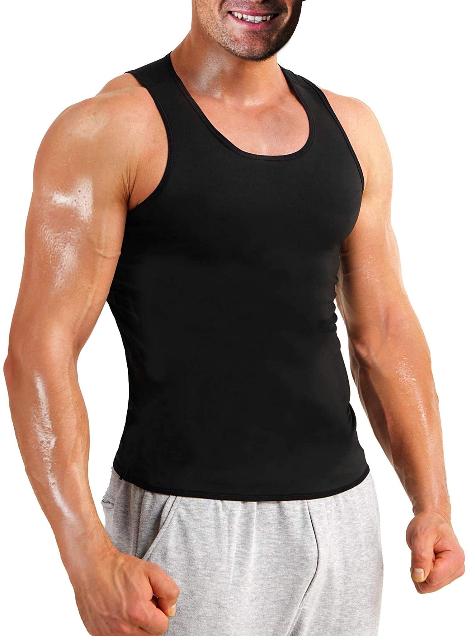 VASLANDA Men's Sauna Sweat Pants – Waist Trainer Body Shaper, High Waist Yoga Leggings