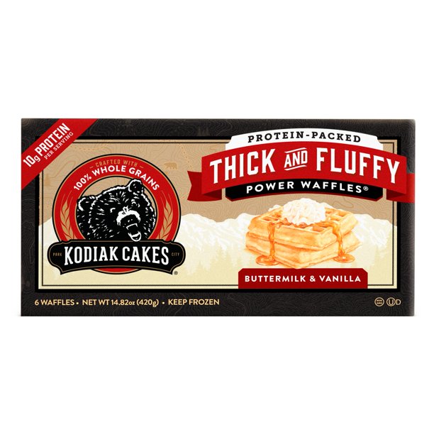 Kodiak Cakes Buttermilk & Vanilla Thick & Fluffy Protein Waffles, 14.82