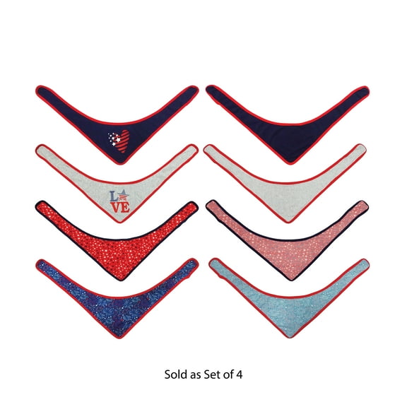 Best Furry Friends Bandana for Dogs or Cats (Set of 4), Patriotic, Small/Medium