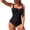 Black, variant on Minjewel Women's Backless One-Piece Swimsuit with Adjustable Tie Back Detail, Solid Color Slimming High Waist Bathing Suit,Royal Blue,XL