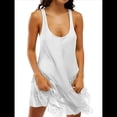thumbnail image 2 of Vestido Mini Fluido de Encaje para Mujer, Estilo Y2K, Sin Mangas, con Espalda Descubierta, Tirantes, Camisón Corto de Cintura Baja L, 2 of 5