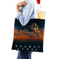thumbnail image 4 of Nivel Secreto Bolso de tela con estampado de lienzo para mujer, bolsa de compras reutilizable y estética, con cremallera interior, regalo para mujer, 35 × 40 cm., 4 of 6