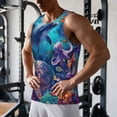 thumbnail image 5 of Lsque Underwater Turtle Dolphin Octopus Pattern Mens Tank Tops Muscle Athletic Quick Dry Sleeveless Workout Fitness T Shirts Beach Tank Top, Loose-fit Sleeveless Shirt for Men-4X-Large, 5 of 7