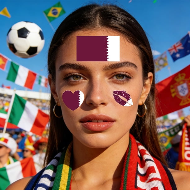 Uuiauoio 10 pcs Temporary Football Tattoo Stickers Set of 10 for Match Party Fan Celebration Face Body Art Decoration Sport Themed Supplies