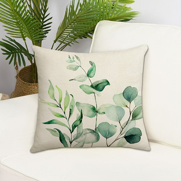 Cojín Decorativo con Estampado de Hojas, Funda para Sofá Cama o Cabecero, Ideal para Sala de Estar, Dormitorio U Oficina.