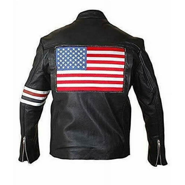 Genuine Leather Biker Jacket Men Black Leather Motorcycle Jacket Mens Leather Riding Jacket Cafe Racer Leather Jackets Motorcycle Jackets size M