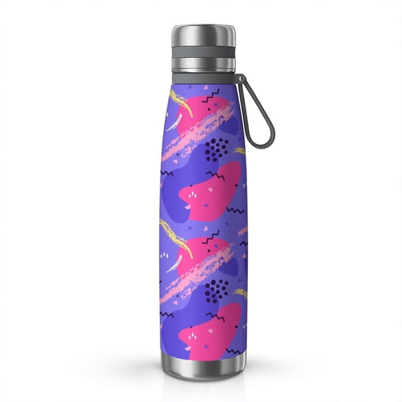 Modern 29oz Stainless Steel Insulated Thermos with Tea Filter, 360° Printed Travel Bottle, Leakproof BPA-Free Flask with Anti-Slip Base, 304 Inner & 201 Outer, Vacuum Cup