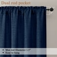 thumbnail image 7 of OVZME Judy Navy Blue Valance for Farmhouse Kitchen, Thick Textured Light Filtering Short Curtain with Dual Rod Pocket for Bathroom Basement,1 Panel 60 x 18 Inches, 7 of 7