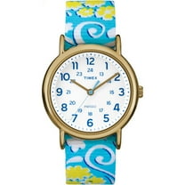 Women's Weekender Watch, White Swirl Nylon Slip-Thru Strap