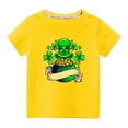 thumbnail image 2 of Lilgiuy Toddler Boys Girls St. Patrick's Day T-Shirts Shamrock Clothes Tee Shirt for Kids Short Sleeve Crewneck Cotton Pullover Tops Birthday Gift (Yellow), 2 of 5