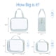thumbnail image 2 of Bolsas de aseo PACKISM Clear, paquete de 3 con asa, impermeables, azul grisáceo, 2 of 7
