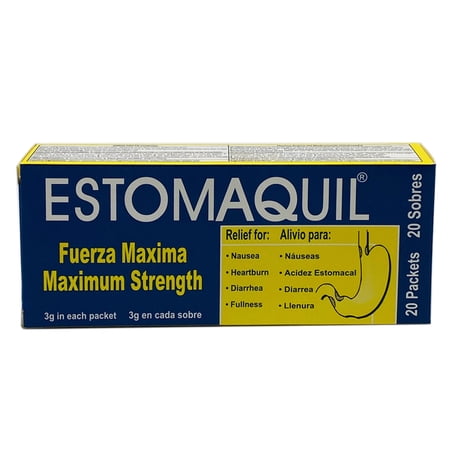 ESTOMAQUIL, Maximum Strength Powder, Help You Relief Nausea Heartburn, Stomach Inflammation, 20 Count (Pack of 1)