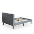 thumbnail image 2 of East West Furniture Fannin Wood and Linen Fabric Full Size Bed in Denim Blue, 2 of 5