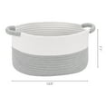 thumbnail image 2 of REGALWOVEN Woven Storage Basket with Handles, Shelf Closet Storage Bin White/Grey 13*9.5*7in, 2 of 6