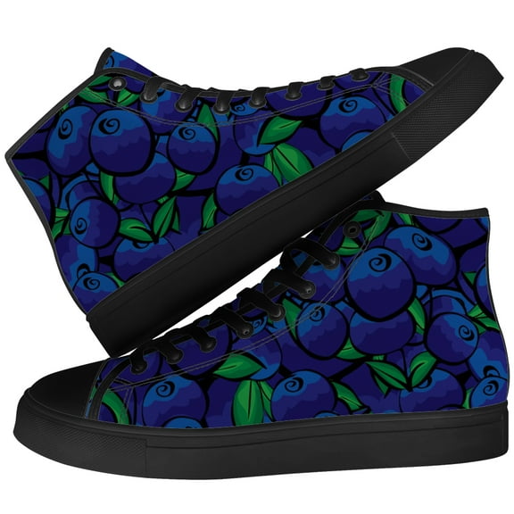 Aidianart Womens Blueberry High Top Shoes High Top Canvas Sneakers Size 15