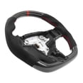 thumbnail image 3 of Ikon Motorsports Steering Wheel Compatible with 17-23 Tesla Model 3 Y Carbon Fiber & Alcantara With Red Stitching & Stripe, 3 of 7