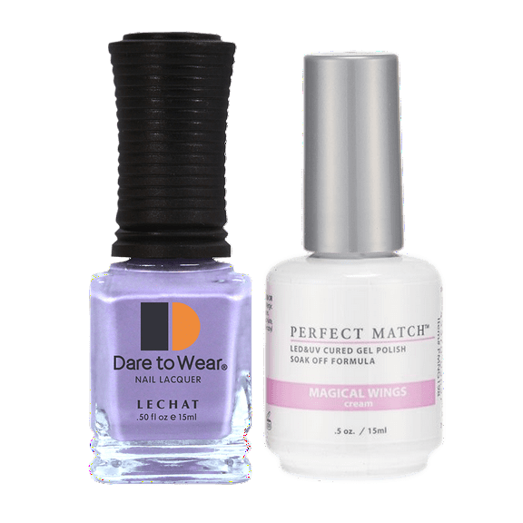 LECHAT - Perfect Match Pair of Soak off Gel   Matching Nail Polish, PMS198 Magical Wings
