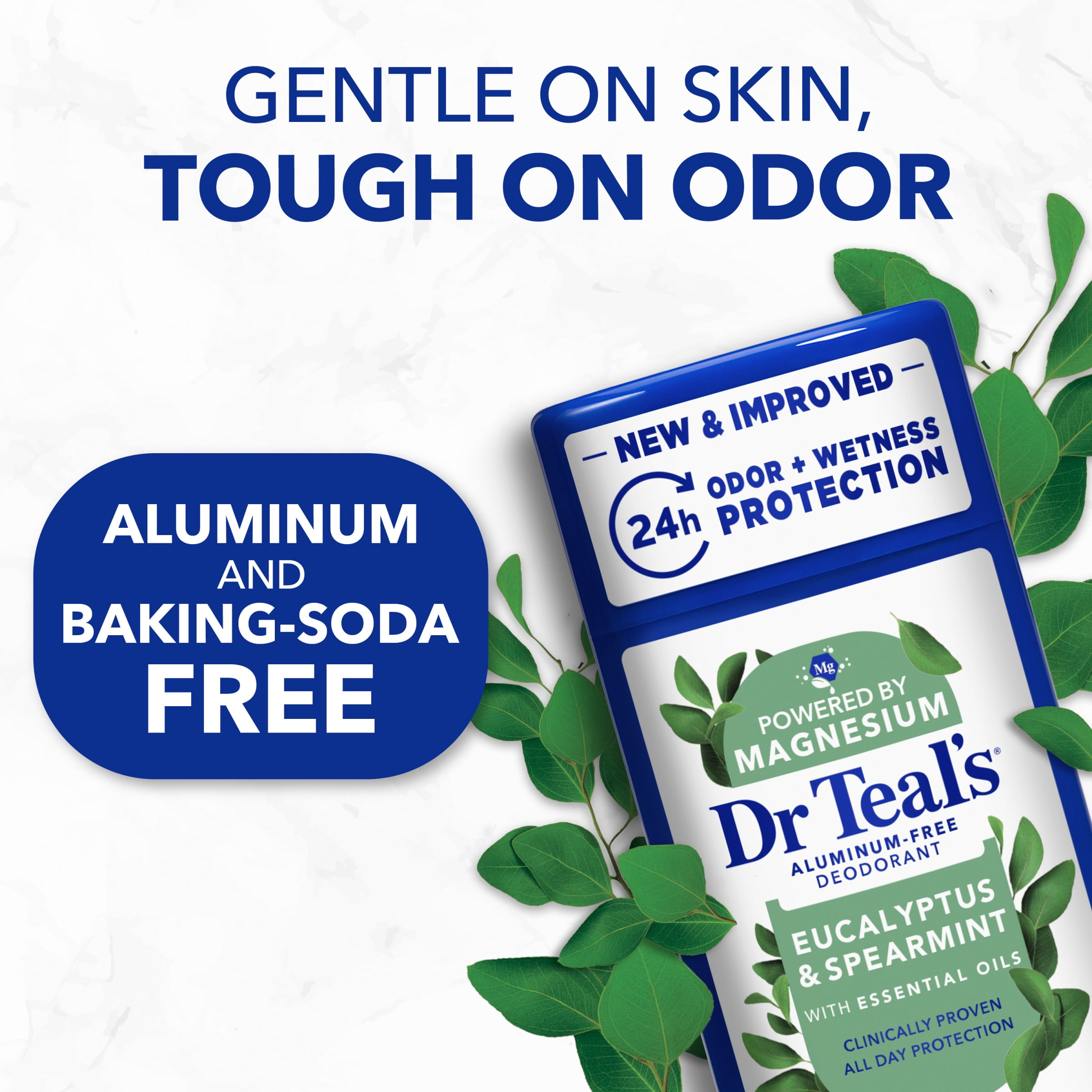 Dr Teal's Aluminum Free Deodorant, Eucalyptus with Essential Oils, 2.5 oz