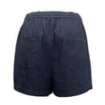 thumbnail image 2 of Bermuda George Para mujer, con bolsillos en costado elástico en cintura corte plus Azul Talla 1EG, 2 of 4