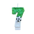 thumbnail image 2 of Green Glitter Number 0-9 Soccer Candles, Cake Decor Accessories for Soccer themed birthday parties, Game Day Celebrations And Sports Party Layout, 7, 2 of 7
