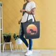 thumbnail image 4 of FORMRS Womens Canvas Tote Bag with Zipper Inner Pocket Shoulder Handbag, Sunset Star Pattern, 4 of 7