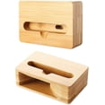 thumbnail image 3 of Soporte de madera para altavoz, soporte para teléfono móvil, amplificador de altavoz, base portátil de madera para teléfono móvil, se aplica a teléfonos inteligentes (marrón), 3 of 5