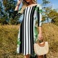 thumbnail image 4 of Yellow And Green Banana-4 Flare Dress Square Neck Dress Elegant Female Fashion Printed Dress, 4 of 9