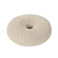 thumbnail image 3 of MODERNLUXE Pouf Rond en Coton Tricoté Style Beigne pour Salon, Chambre, 3 of 7