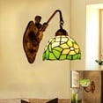 thumbnail image 3 of Artistic Style Wall Lamp, Stained Glass Hallway Wall Mounted Wall Light with 8 inch Shade, Retro Metal Wall Sconces for Living Room Bedroom Beside Decor Night Light,A, 3 of 6