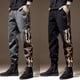 thumbnail image 4 of Pantalones cargo Harem Capris Y2k para hombre, pantalones de algodón, pantalones para hombre, para senderismo, holgados, multibolsillos, corte regular, ajustados, de nailon apilado a la moda, 4 of 5