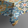 thumbnail image 3 of Blue Boho Bohemia Floral Geometric Pattern Rectangle Tablecloth 60"x84",Waterproof Polyester Rectangle Table Cloth, Wipeable Spillproof Polyester Tablecloth for Dining, Camping, Indoor and Outdoor, 3 of 5