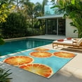 thumbnail image 5 of Ziesta Squeeze Indoor/ Outdoor Polypropylene Teal Machine Made Area Rug, 6x9, 5 of 6
