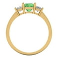 thumbnail image 4 of Clara Pucci 14K Yellow Gold Solid Gold Green Three-Stone Anniversary Ring for Women - 1.11 cttw Princess Cut, 4 of 8