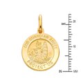 thumbnail image 3 of Wellingsale 14K Yellow Gold Polished Religious Our Guardian Angel Medallion Our Guardian Angel Protect Us" Charm Pendant, 3 of 5