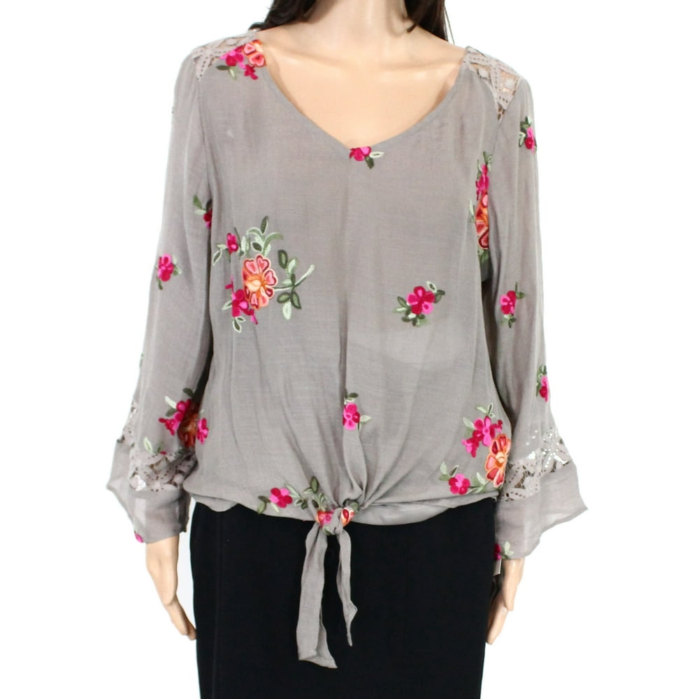 Figueroa & Flower - Womens Blouse Mocha Embroidered Lace XL - Walmart ...