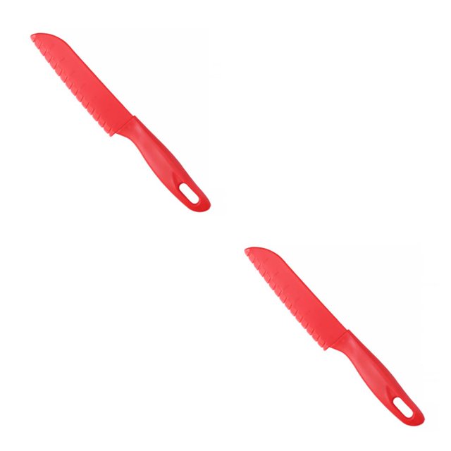 Wosthever Juegos de cocina para niños Plástico real Hermosas herramientas de cocina Cortador seguro para niños Juego de chef Utensilios de rojo 2Conjunto