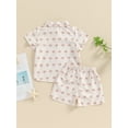 thumbnail image 4 of Bagilaanoe 2pcs Toddler Baby Boy Shorts Set Short Sleeve Print Shirt Tops + Shorts 6M 12M 18M 24M 3T 4T Kids Casual Summer Clothes, 4 of 8