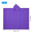 thumbnail image 2 of Uxcell Rain Ponchos, 5 Pack Waterproof Raincoats with Hood, Reusable EVA Rain Jackets for Camping Outdoor, Purple, 2 of 6