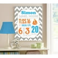 thumbnail image 4 of Personalized Canvas Birth Announcement Nursery Decor Gift, Sailboat Design, Custom Name, Date, Weight & Length, Unique Boys & Girls Baby Shower Wall Art Presents, Color Gray # 9, Size - 8X10, 4 of 5